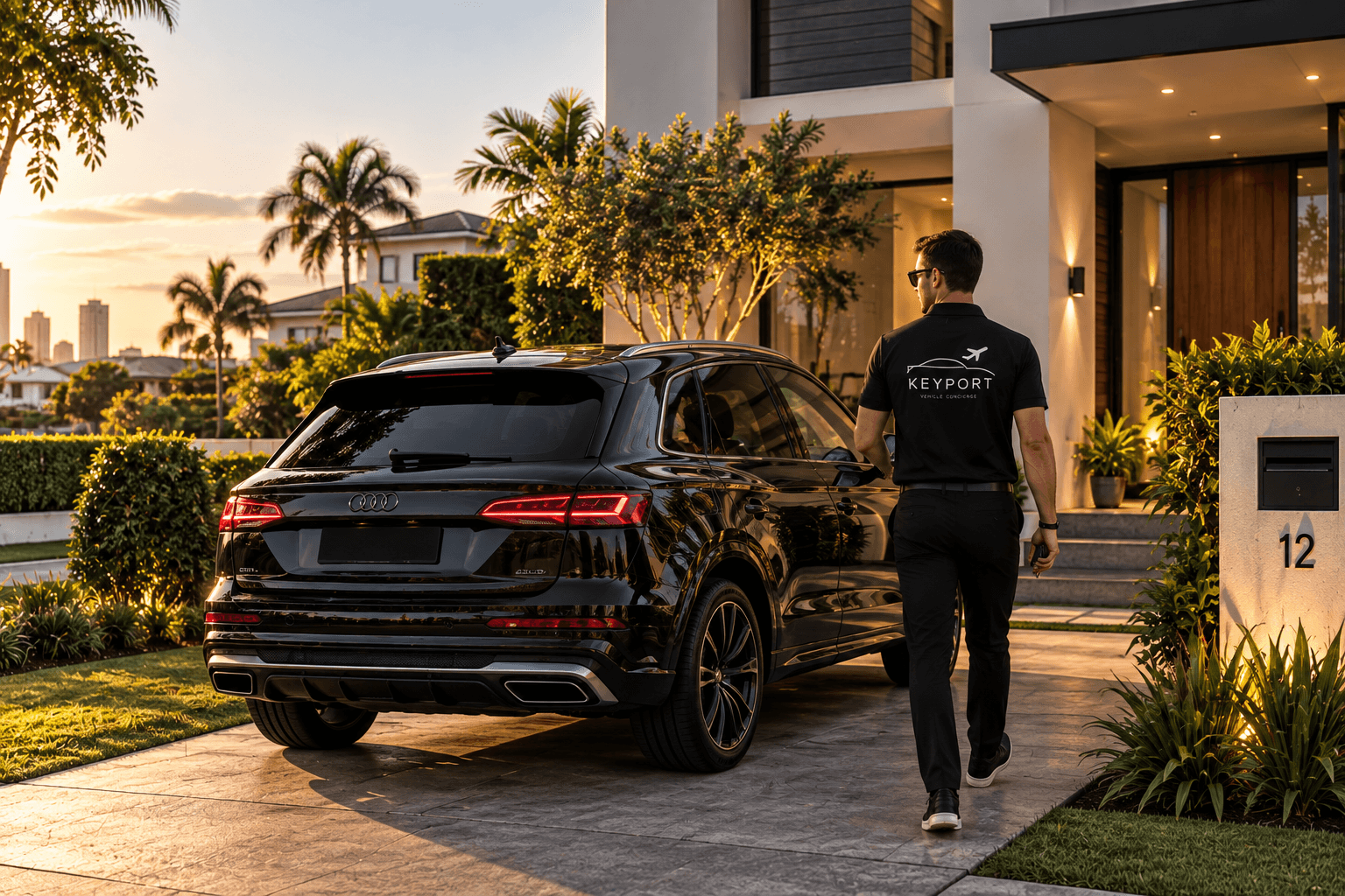 The customer’s vehicle parked at home while they travel